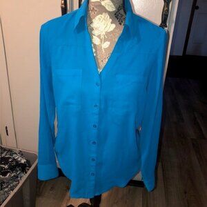 Express Blue Button down Blouse